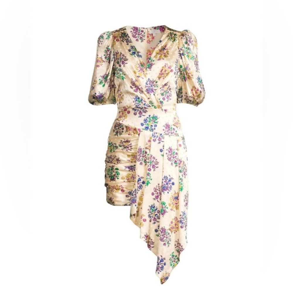 RONNY‎ KOBO Monica Floral-Print Ruched Dress .